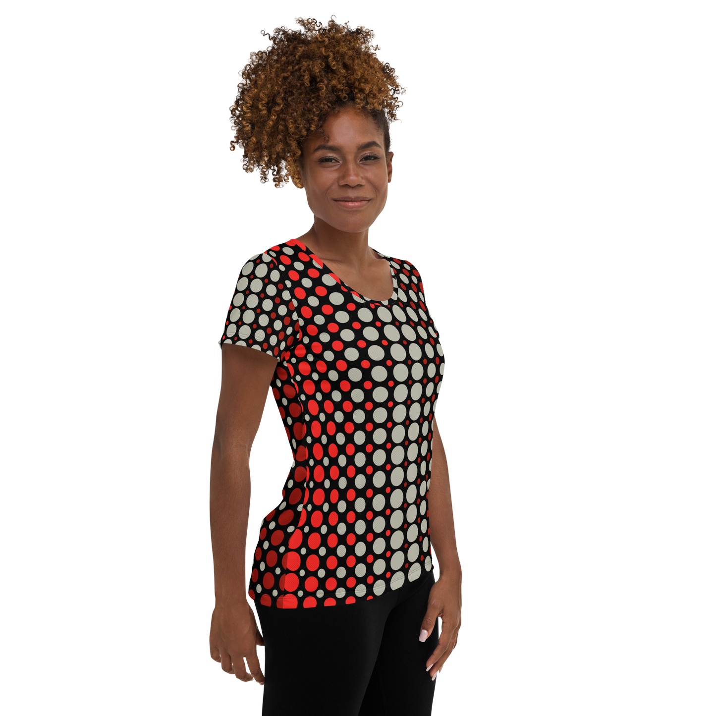 Ombre Dots Athletic T-shirts - Red