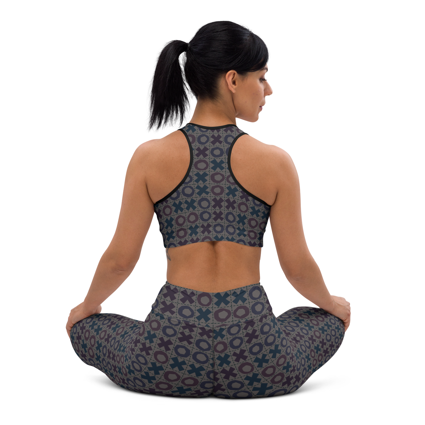 Tic Tac Toe Grid Leggings Dark Gray