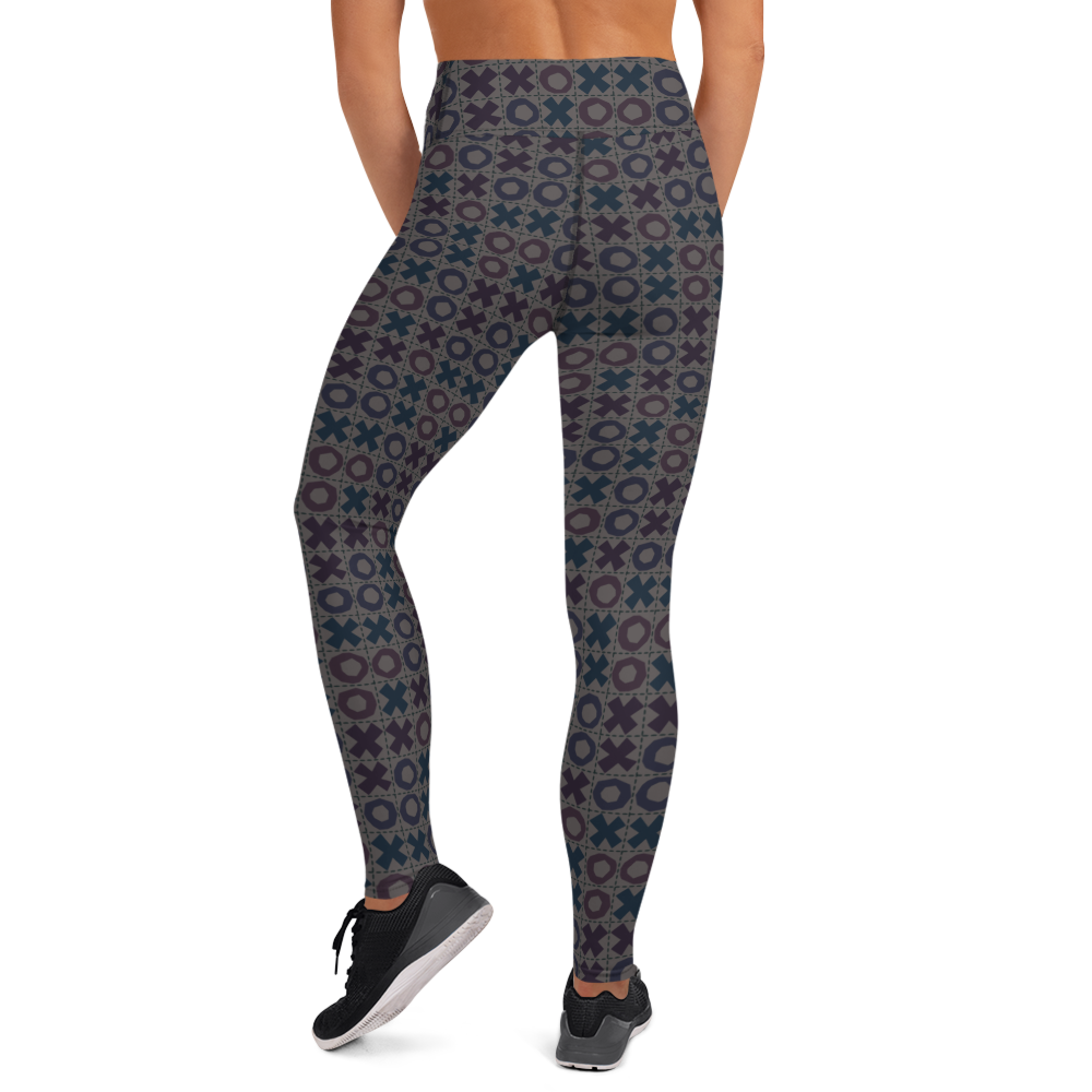 Tic Tac Toe Grid Leggings Dark Gray
