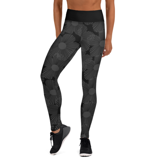 Yoga Leggings / Diddy Flower - Black