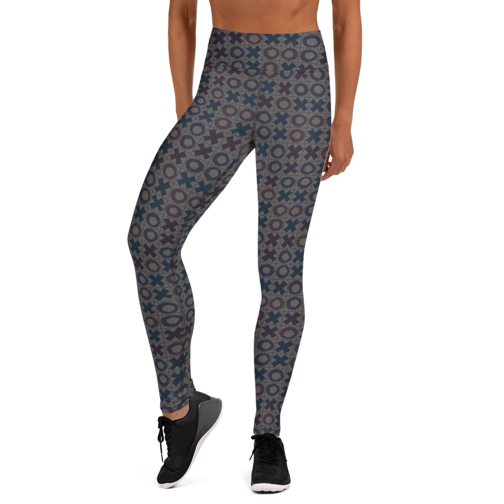 Tic Tac Toe Grid Leggings Dark Gray