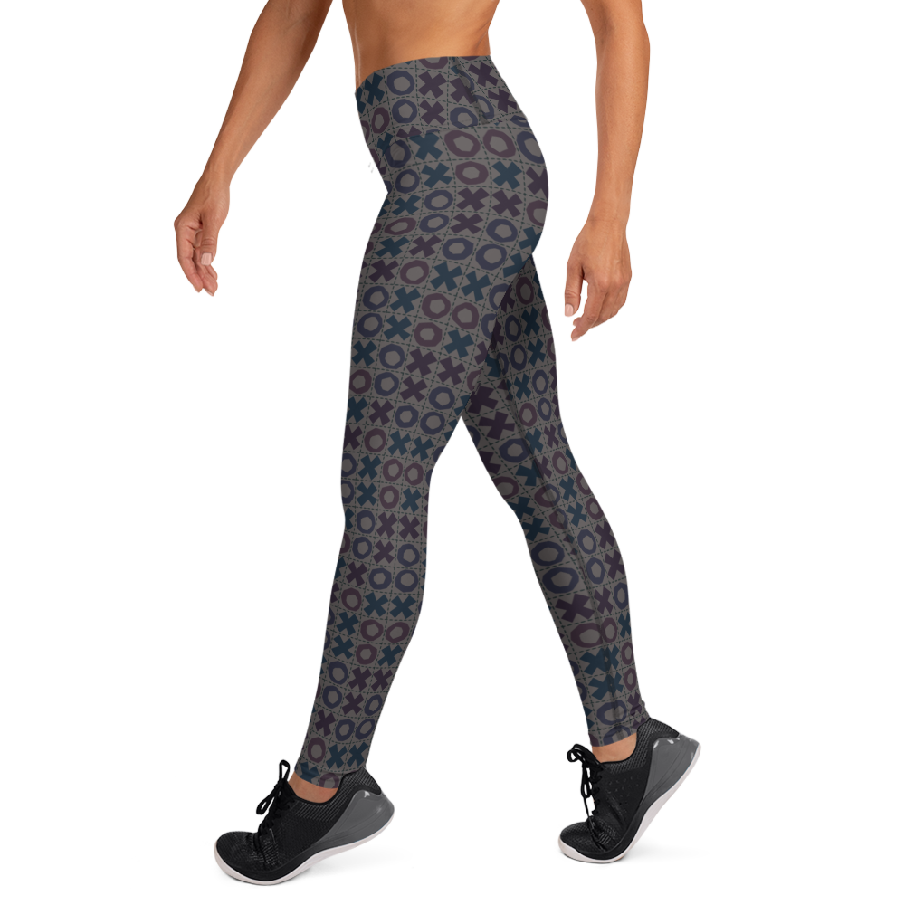 Tic Tac Toe Grid Leggings Dark Gray