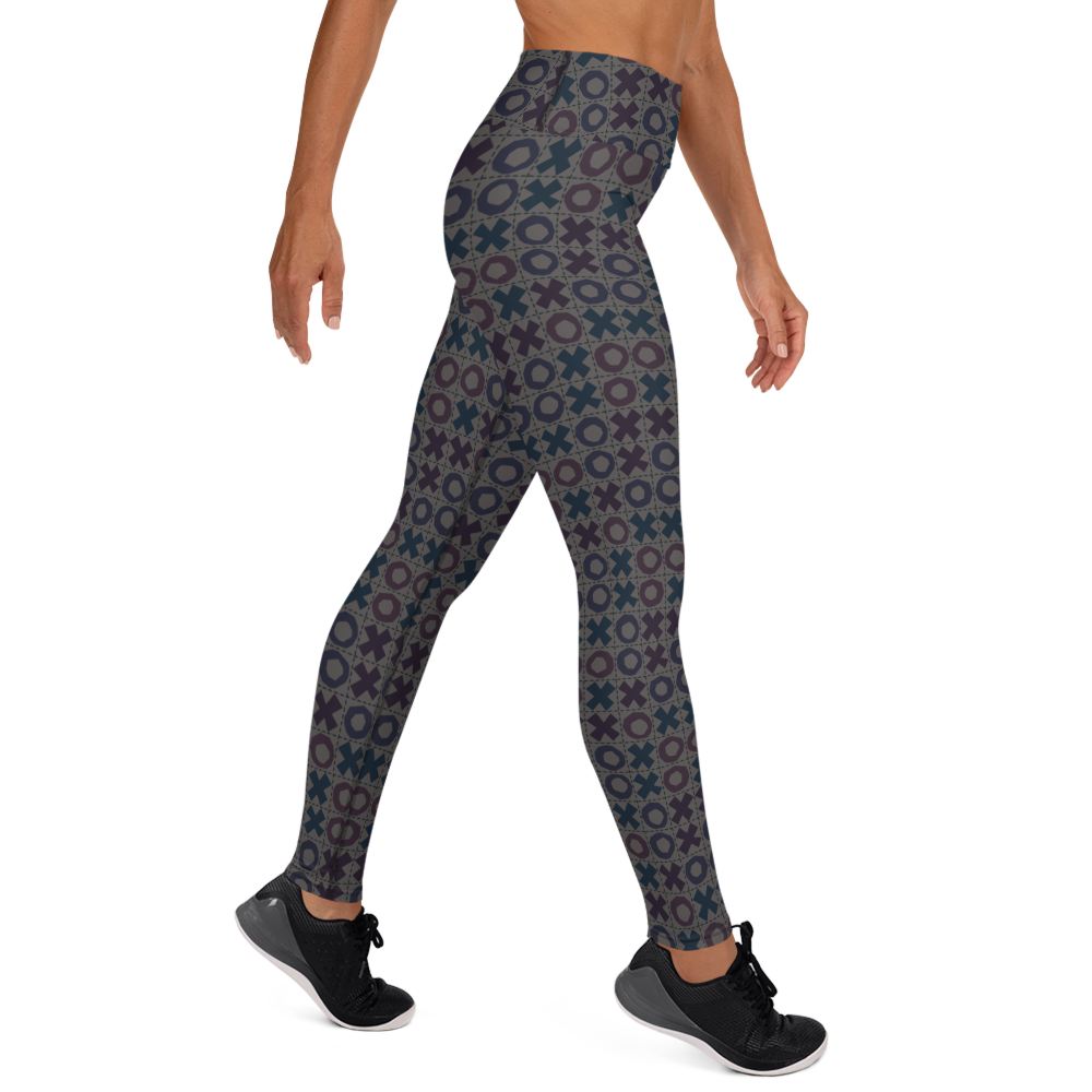 Tic Tac Toe Grid Leggings Dark Gray