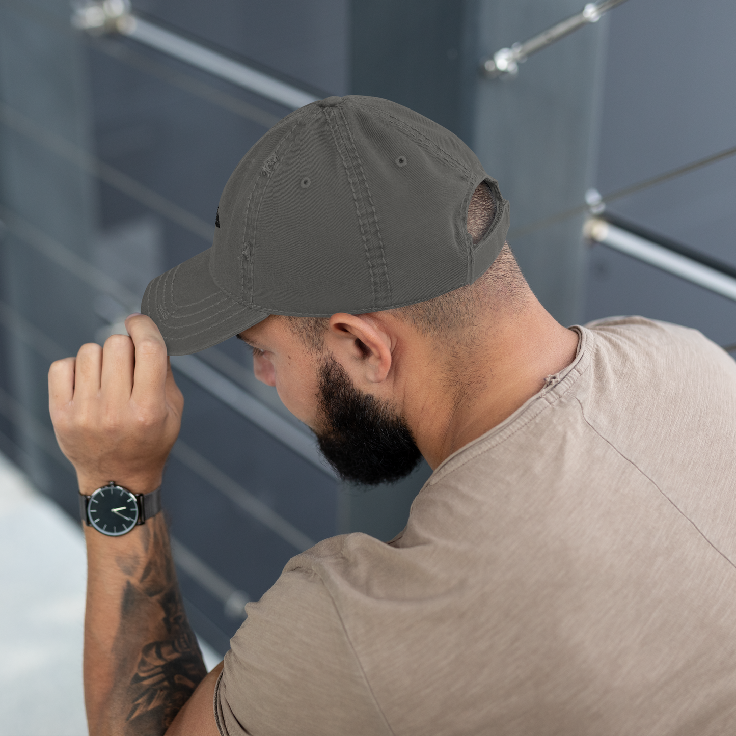 Fishing day Distressed Dad Cap Gray