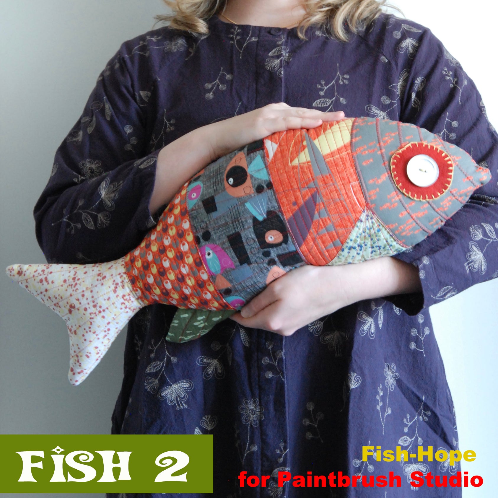 Fish 2 - stuffed animal / PDF Patchwork Sewing Pattern – fab-a-la-carte