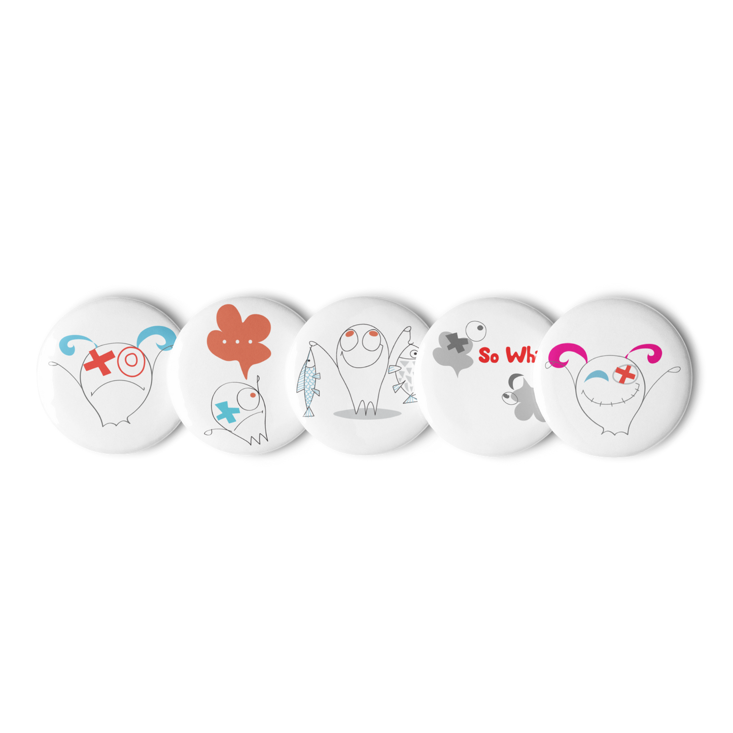 Set of pin buttons
