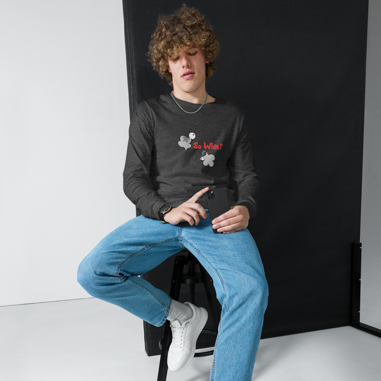 So what? Unisex Long Sleeve Tee - Dark Grey Heather