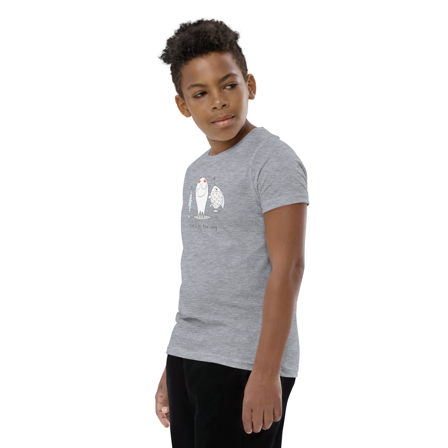 Catch of the Day Grey & White Youth T-Shirt