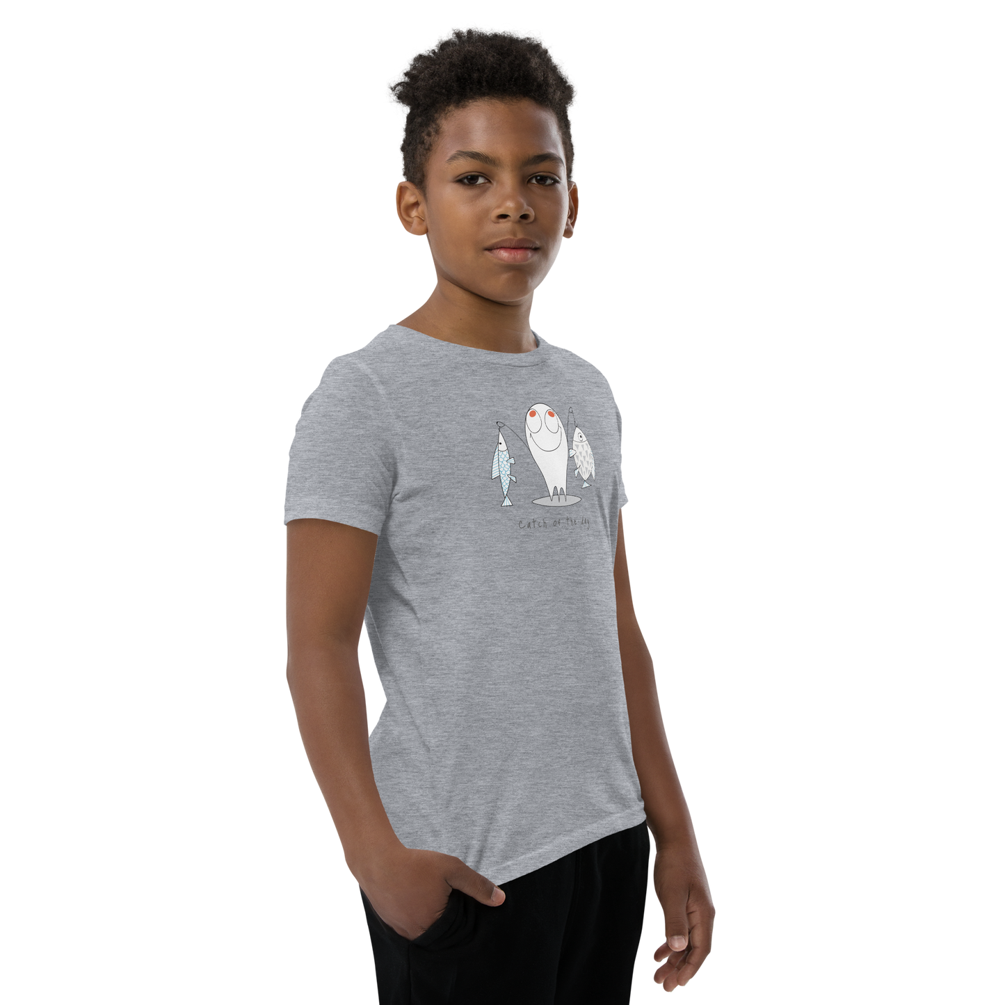 Catch of the Day Grey & White Youth T-Shirt