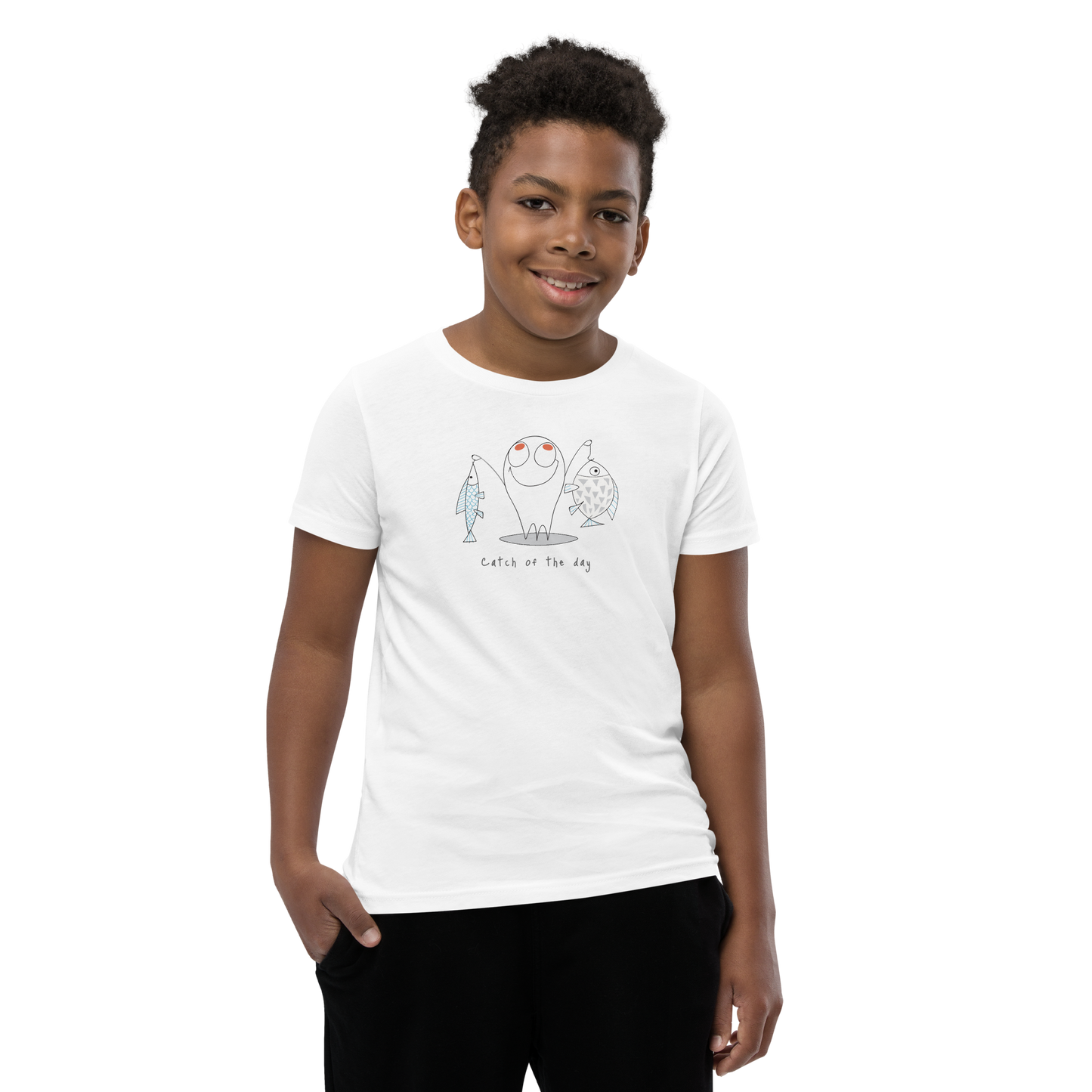 Catch of the Day Grey & White Youth T-Shirt