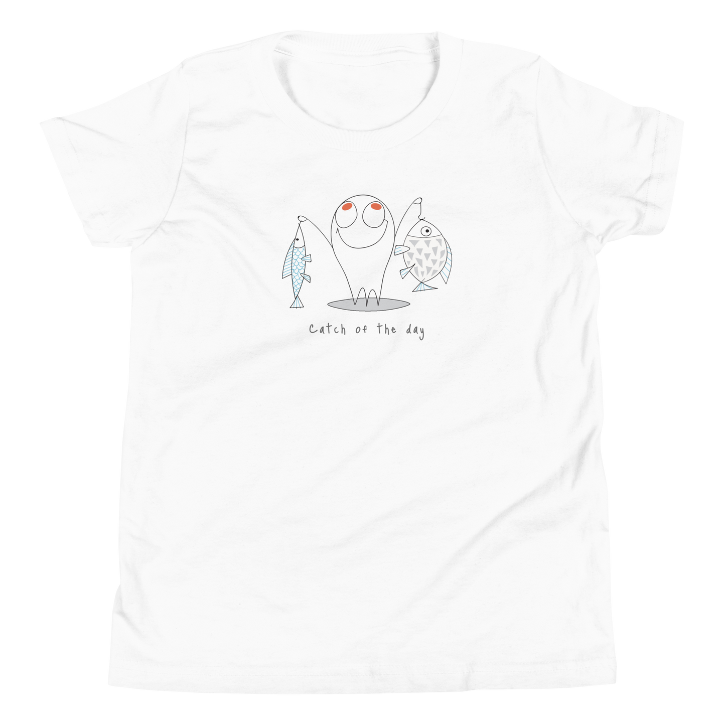 Catch of the Day Grey & White Youth T-Shirt