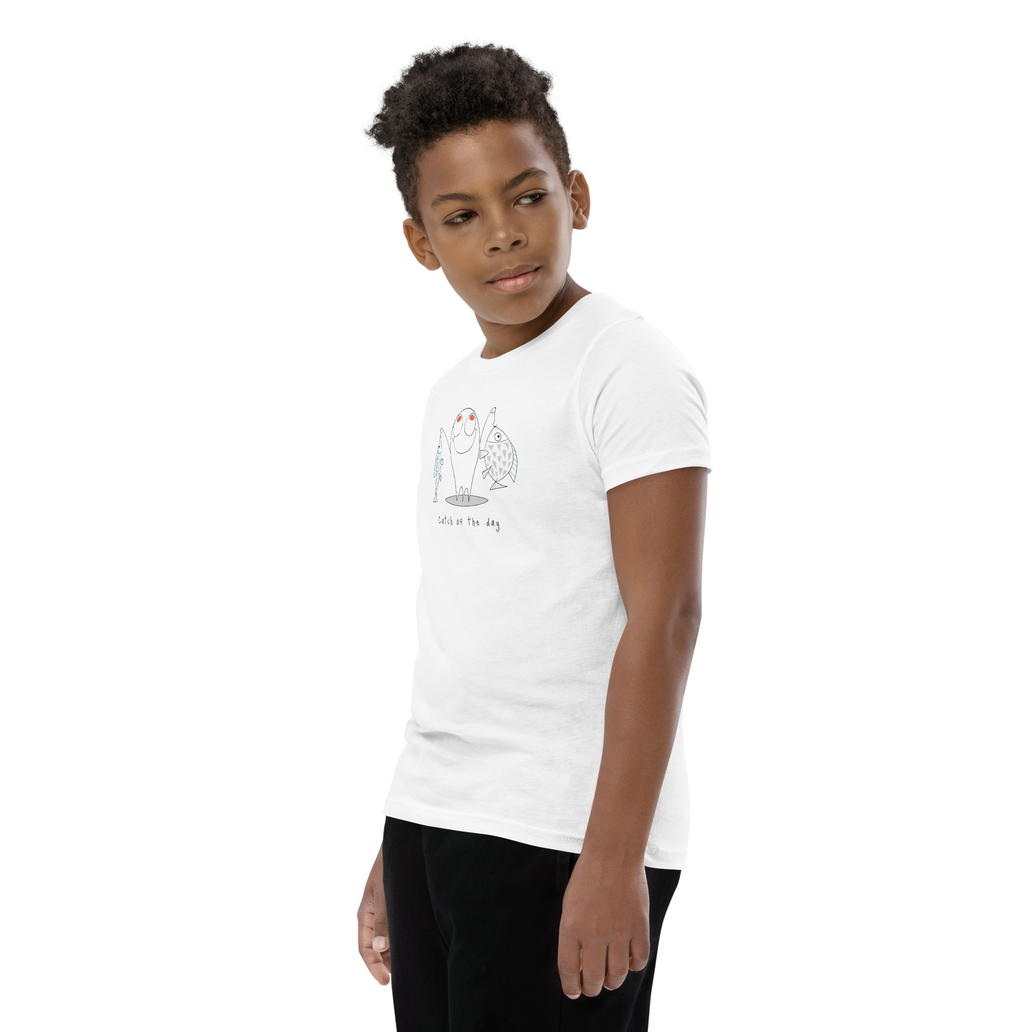 Catch of the Day Grey & White Youth T-Shirt