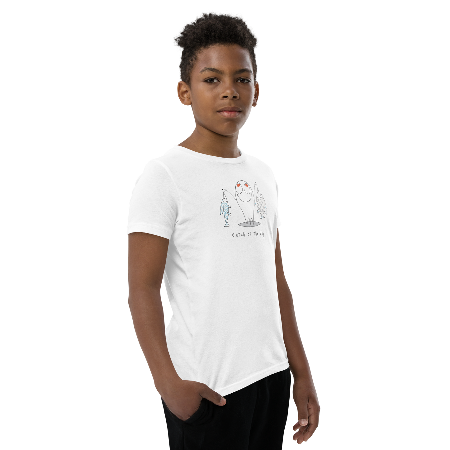 Catch of the Day Grey & White Youth T-Shirt