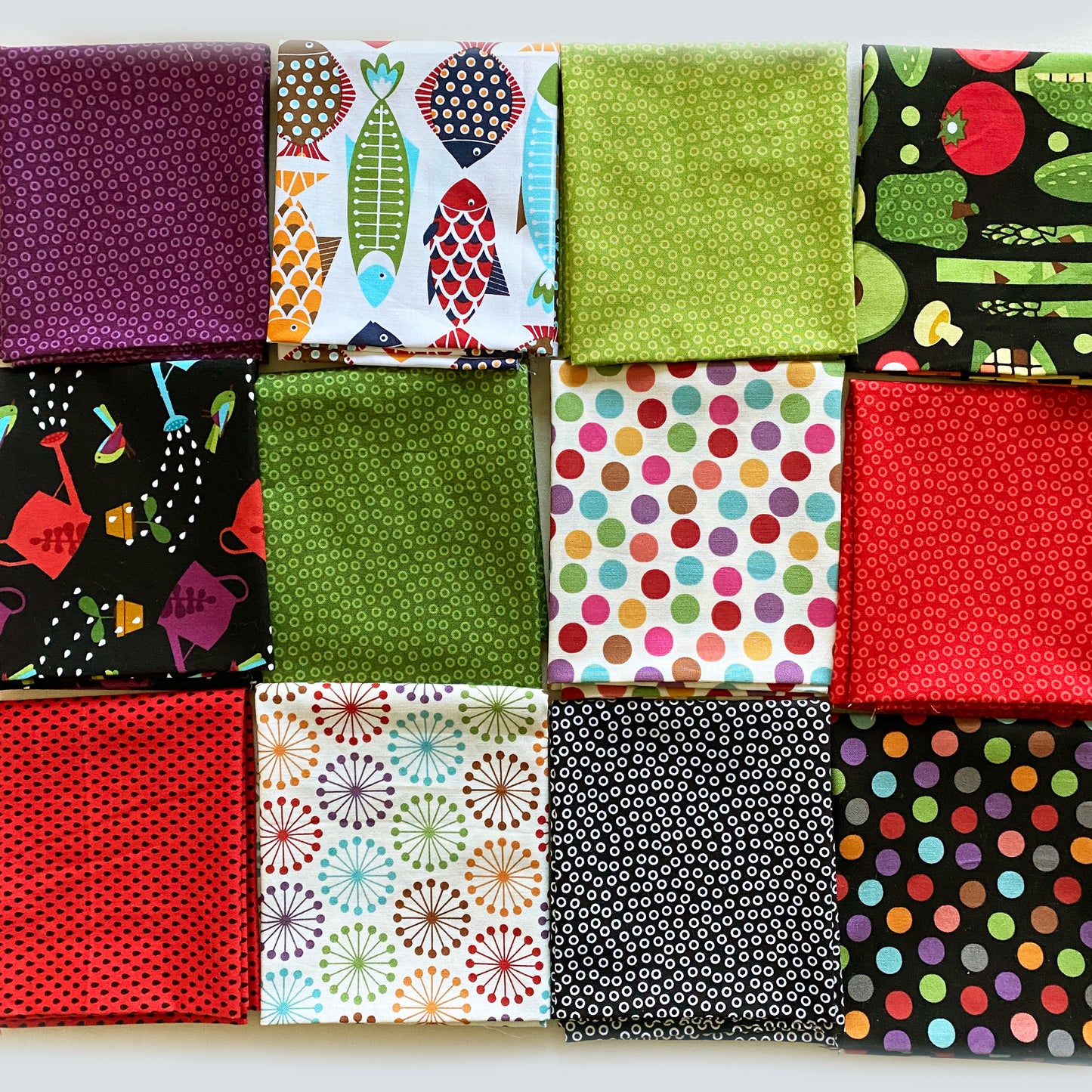 Assorted 12 fat quarter bundle - 1