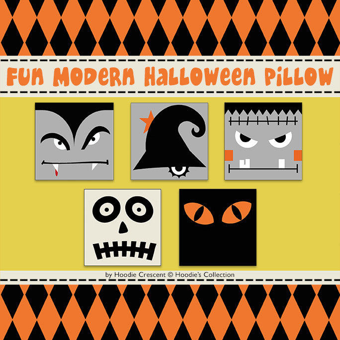 DIY - Modern Halloween Pillow / Sewing Pattern PDF File