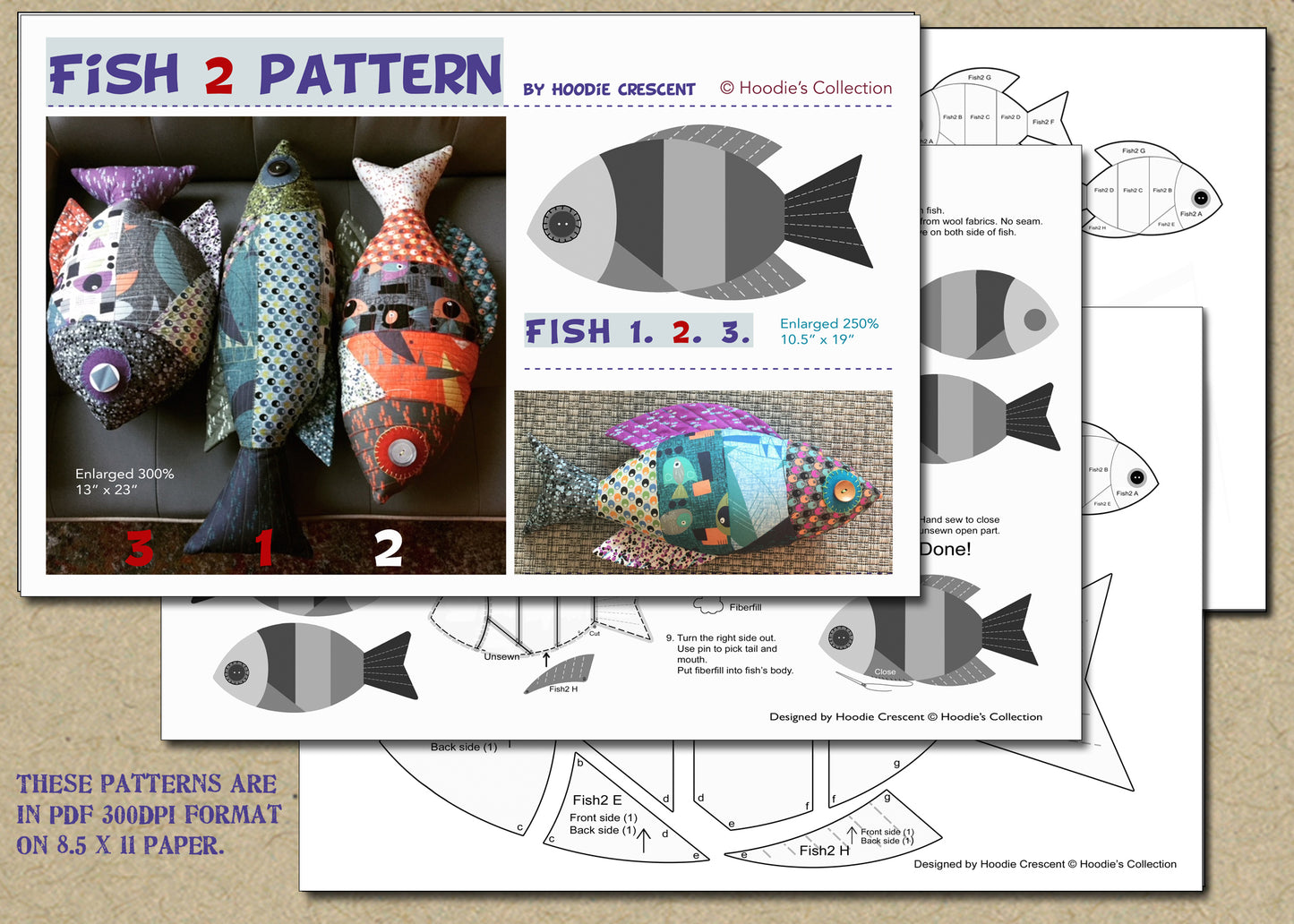 DIY - Fish 1.2.3 Combo Sewing Pattern PDF File