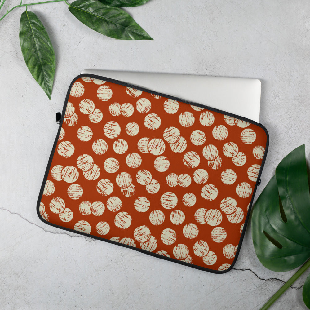 Vintage Dots Laptop Sleeve - Red