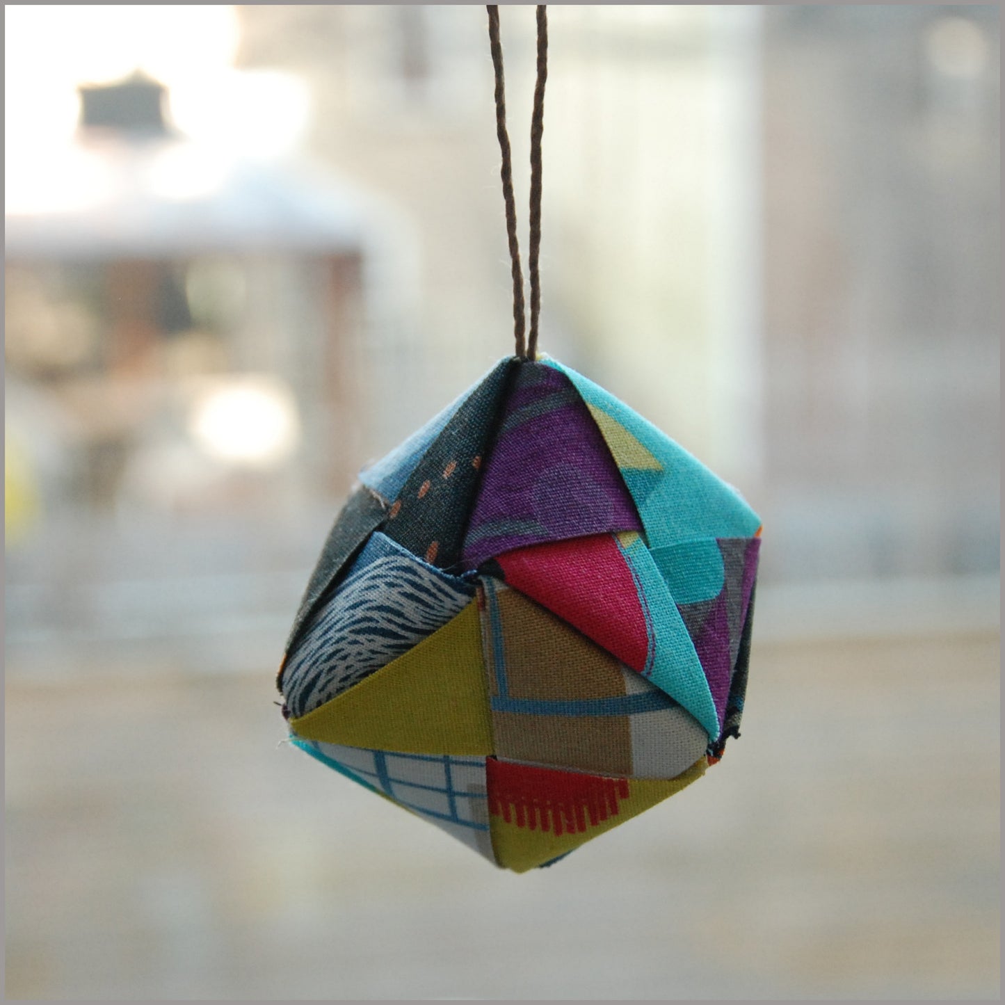 Folded Fabric Paper Cube Ornament (Assorted 4 or 9 )