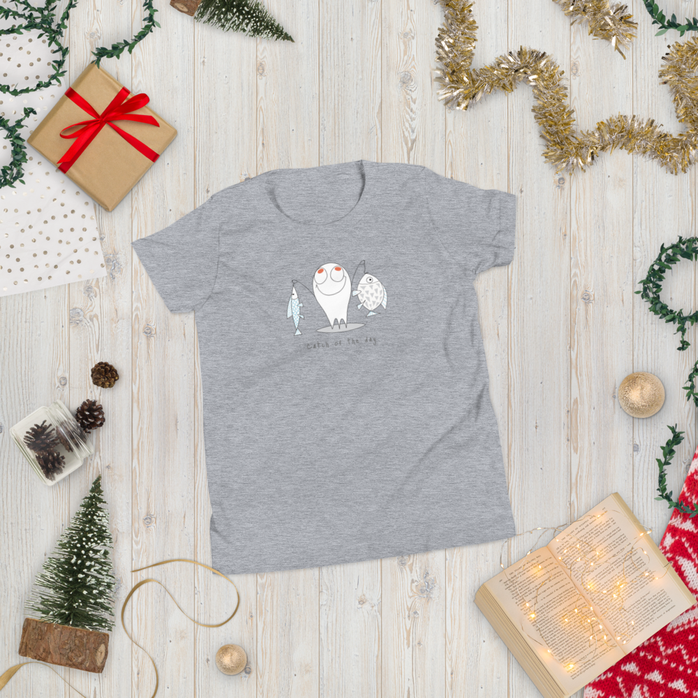 Catch of the Day Grey & White Youth T-Shirt