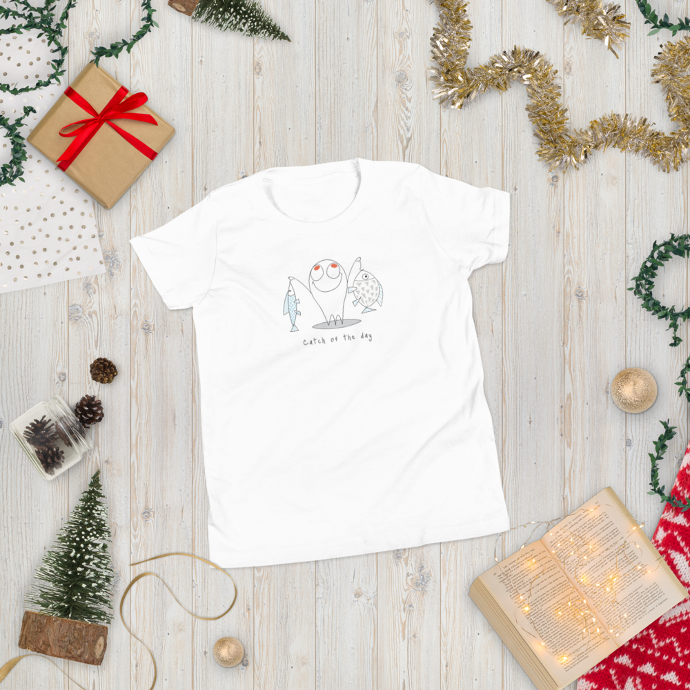 Catch of the Day Grey & White Youth T-Shirt