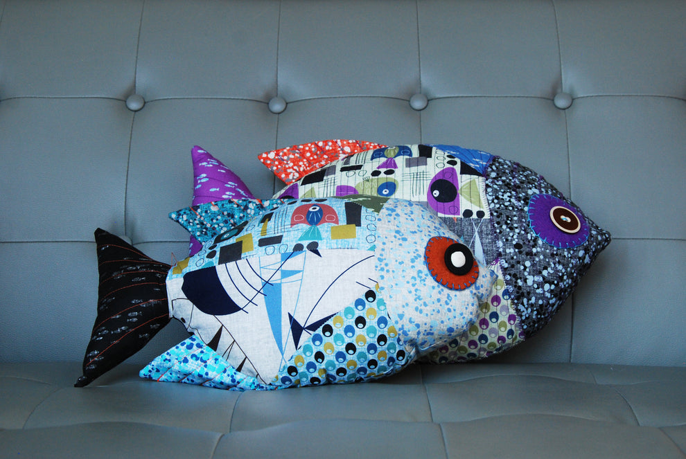 Stuffed Fish 3 - PDF Patchwork Sewing Pattern – fab-a-la-carte