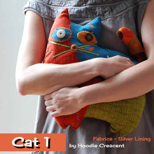 Stuffed Cat 1 -  PDF Patchwork Sewing Pattern