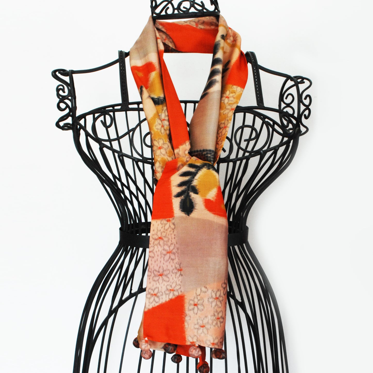 Kimono Silk Scarf - Patchwork Print