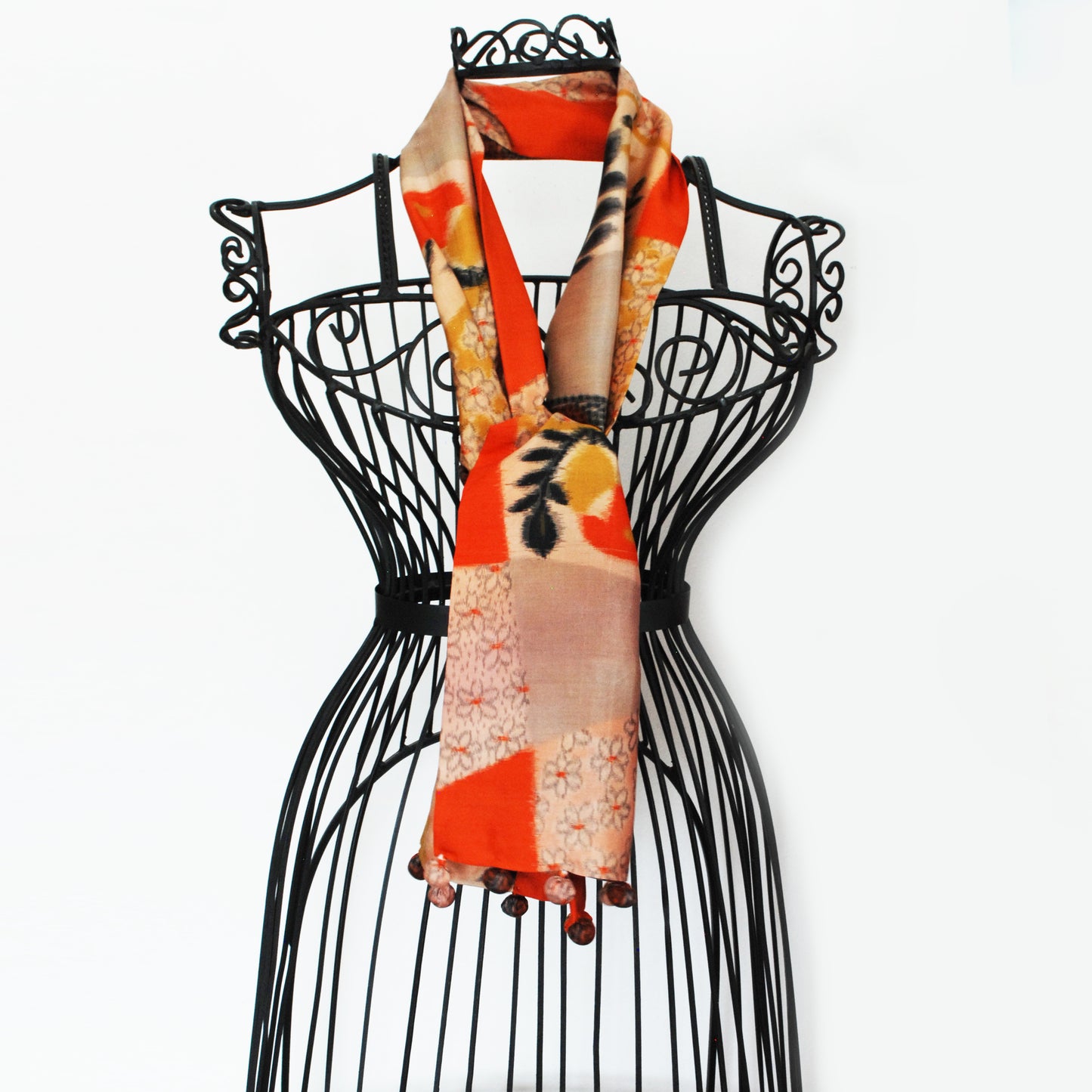 Kimono Silk Scarf - Patchwork print