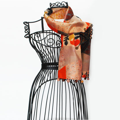 Kimono Silk Scarf - Patchwork print