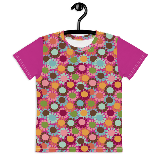 Fringe Daisy / Kids crew neck t-shirt - Pink