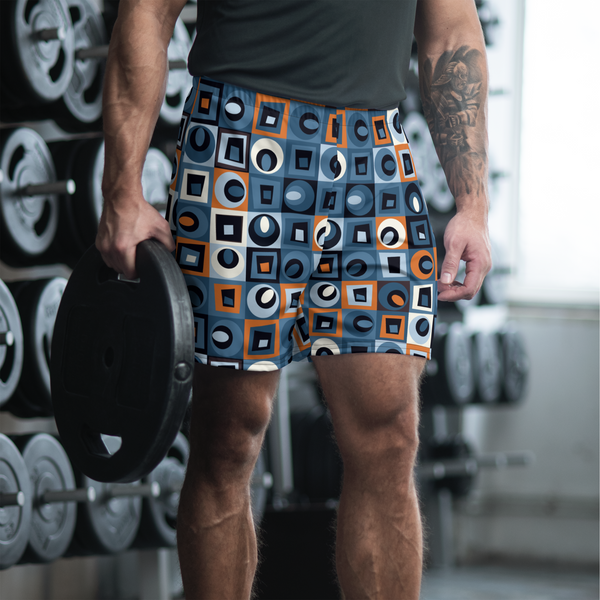 Mid Century Geo Modern Men's Recycled Athletic Shorts