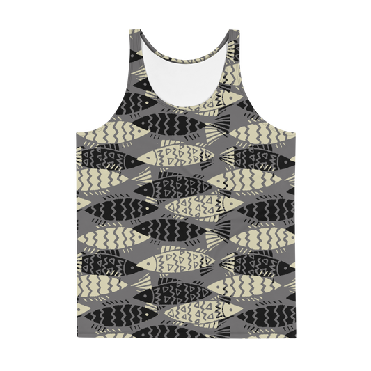 Fishing day Gray Unisex Tank Top