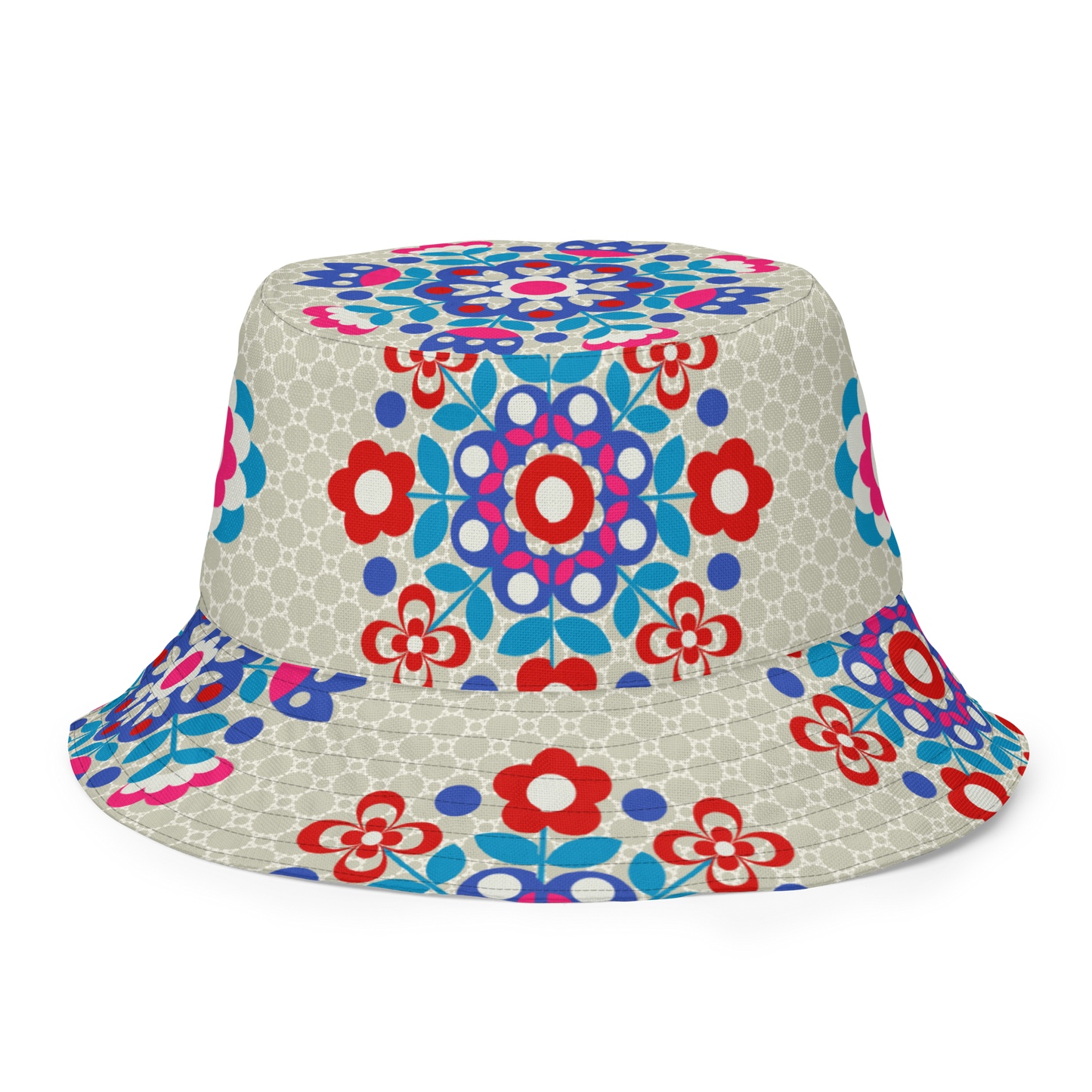 Flower wheel & Goldfish Reversible bucket hat