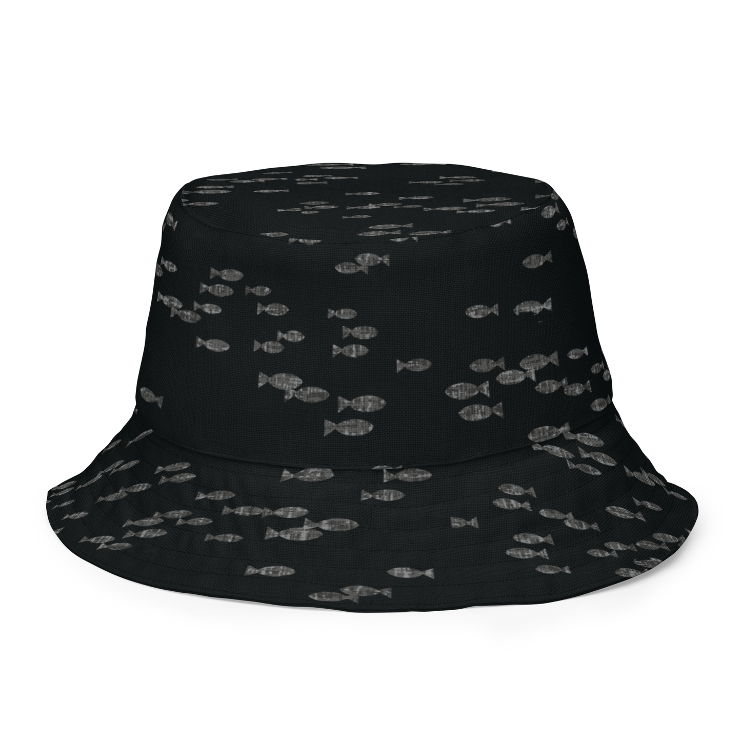 Small Fish Black / Khaki Reversible bucket hat