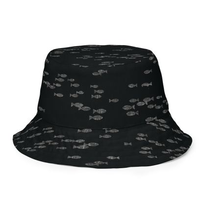 Small Fish Black / Khaki Reversible bucket hat