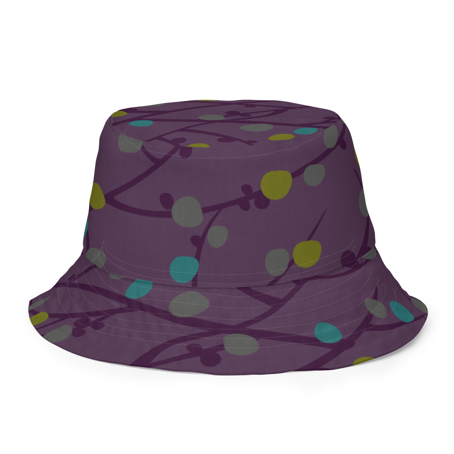 Annaluna Purple & Vintage Dots Black Reversible bucket hat