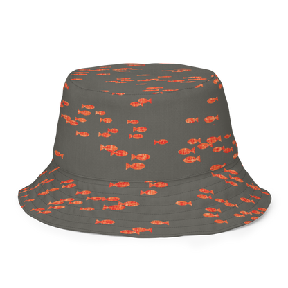 Small Fish Black / Khaki Reversible bucket hat