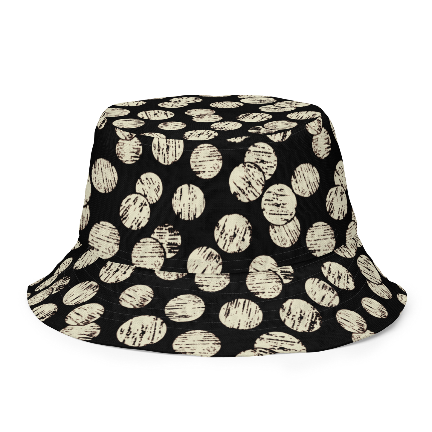 Annaluna Purple & Vintage Dots Black Reversible bucket hat