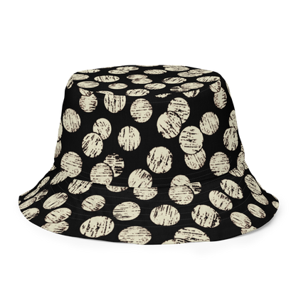 Annaluna Purple & Vintage Dots Black Reversible bucket hat