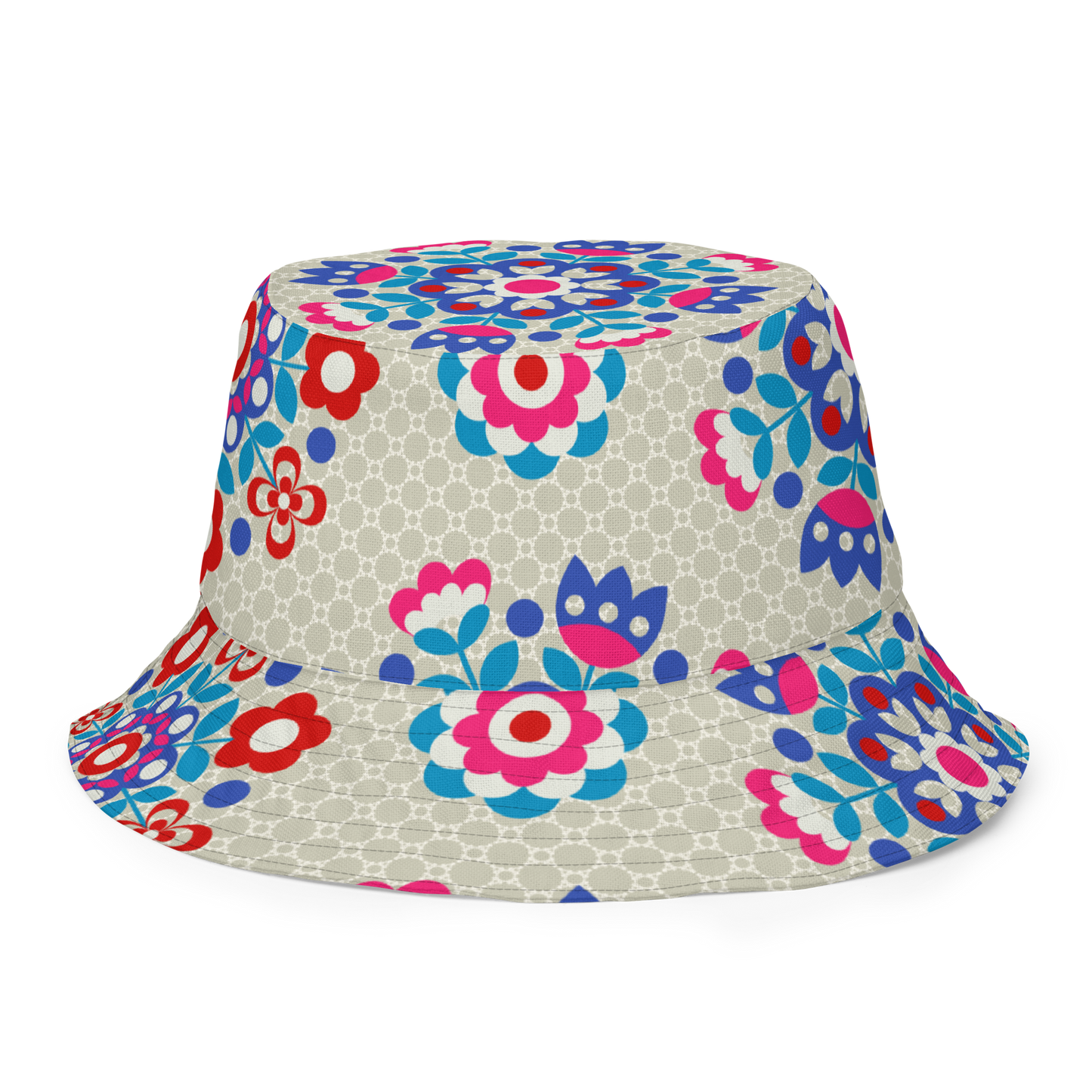 Flower wheel & Goldfish Reversible bucket hat