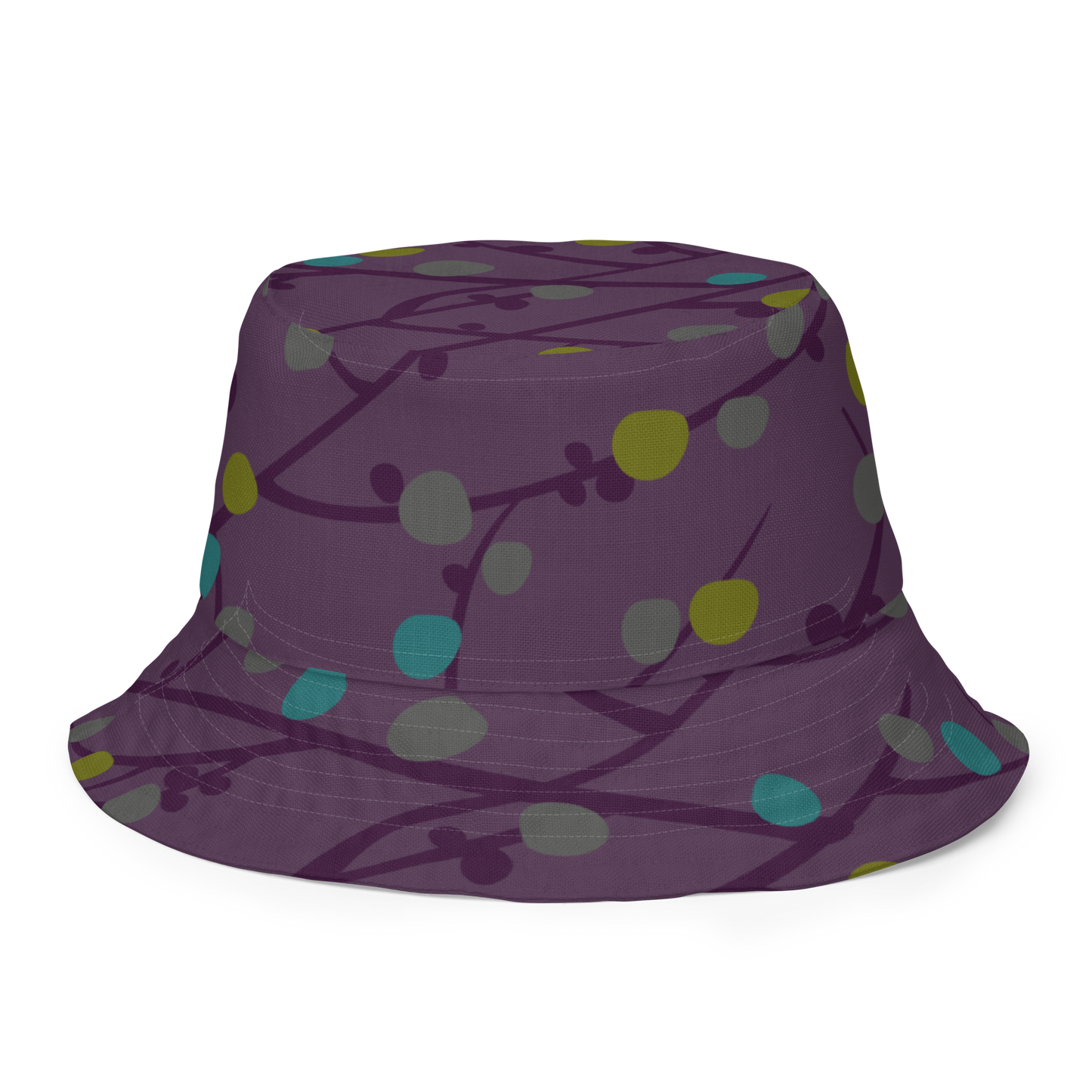 Annaluna Purple & Vintage Dots Black Reversible bucket hat