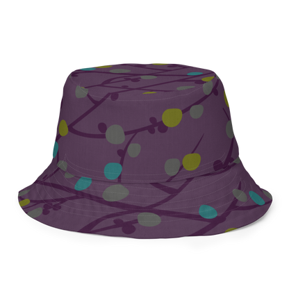 Annaluna Purple & Vintage Dots Black Reversible bucket hat