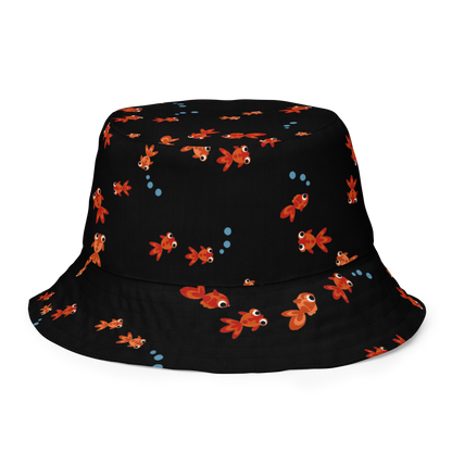 Flower wheel & Goldfish Reversible bucket hat