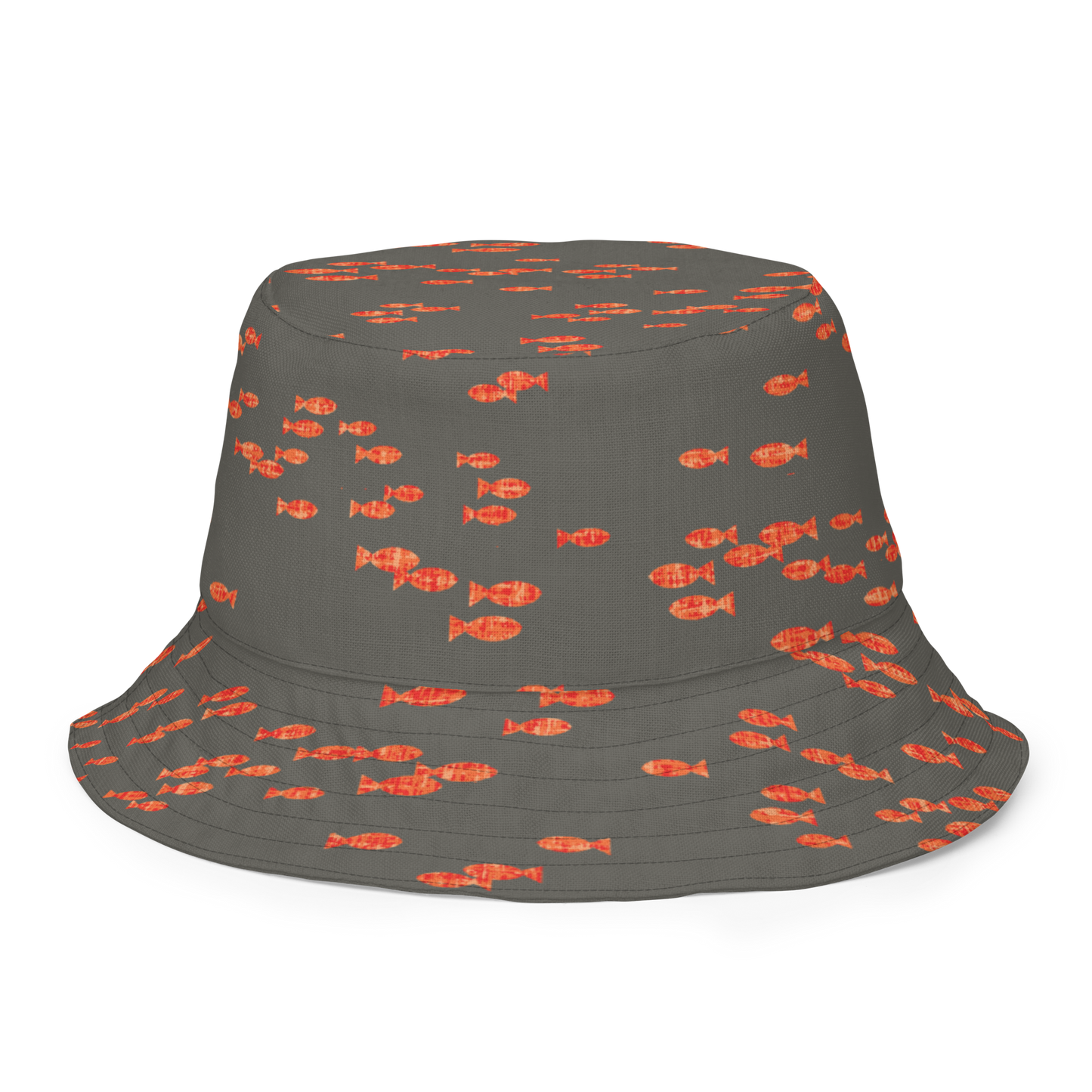 Small Fish Black / Khaki Reversible bucket hat