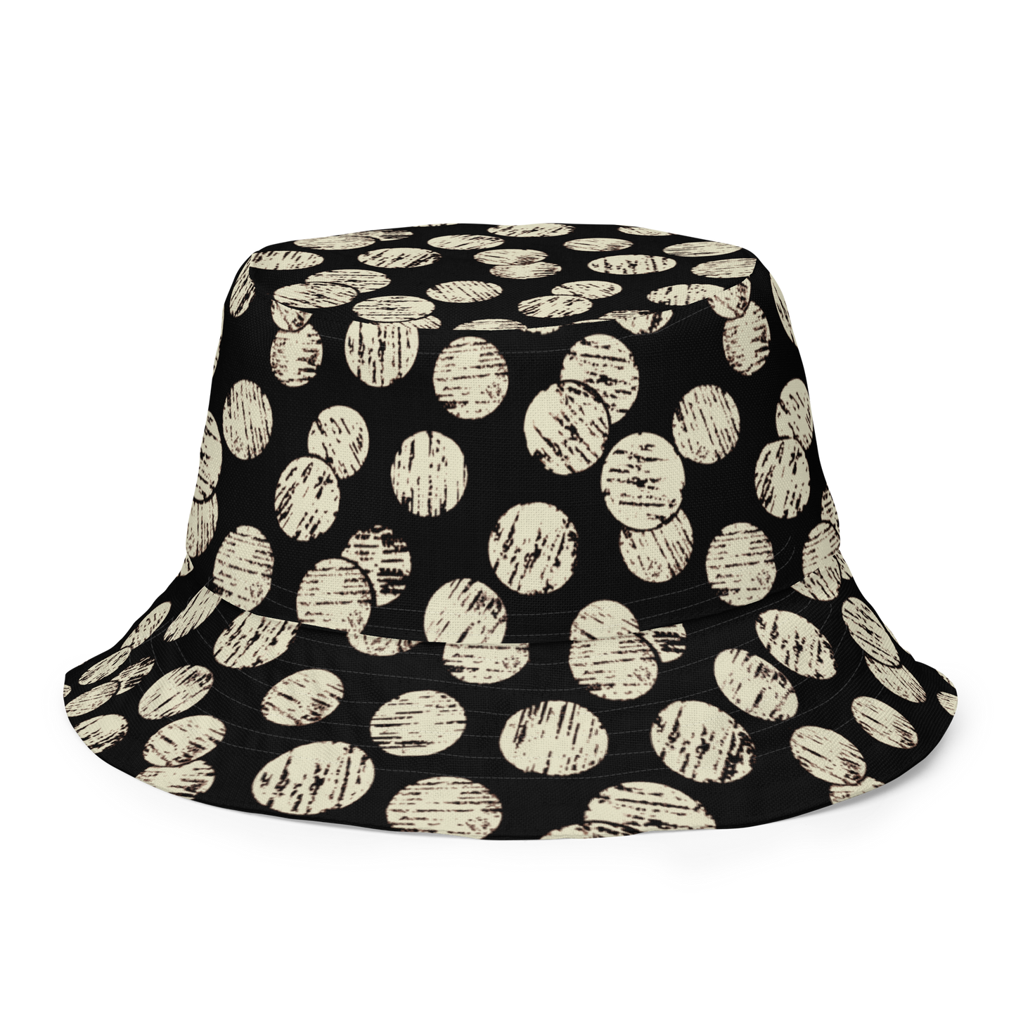 Annaluna Purple & Vintage Dots Black Reversible bucket hat