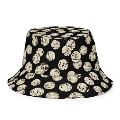 Annaluna Purple & Vintage Dots Black Reversible bucket hat