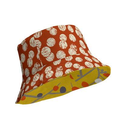 Annaluna Yellow & Vintage Dots Red Reversible bucket hat