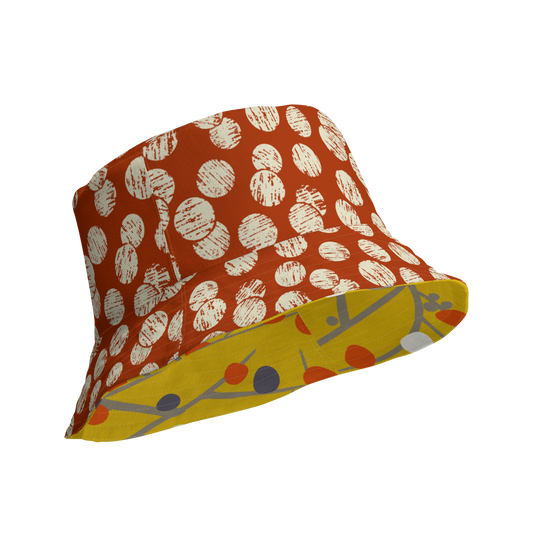 Annaluna Yellow & Vintage Dots Red Reversible bucket hat