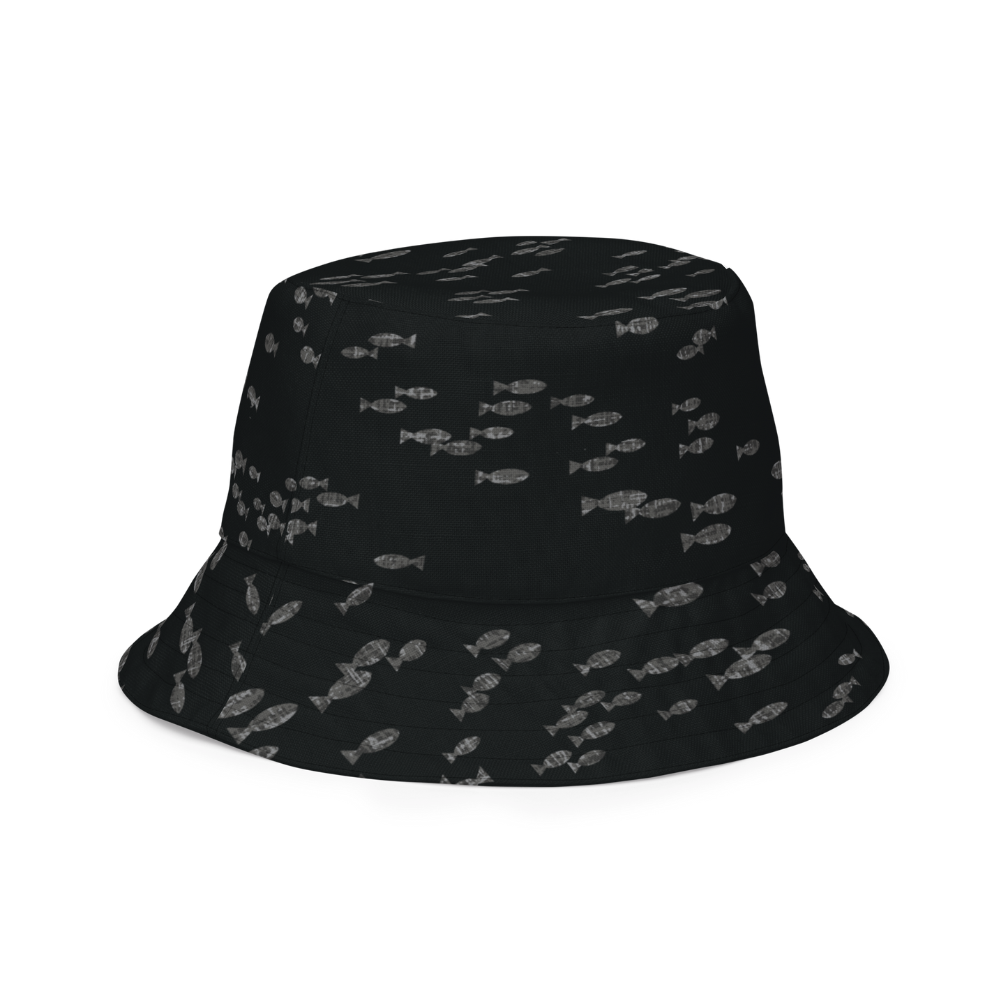 Small Fish Black / Khaki Reversible bucket hat