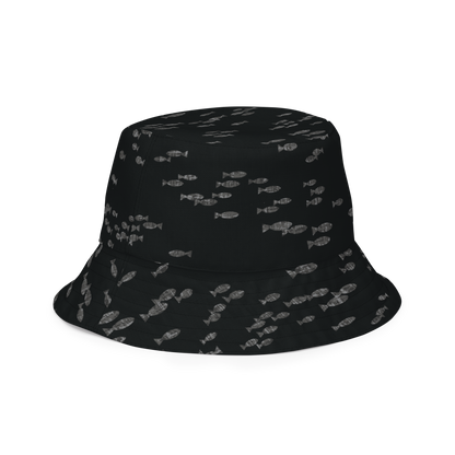 Small Fish Black / Khaki Reversible bucket hat